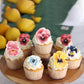 Rssta i Edible Flowers Cupcake Topper - 60 Pack Wafer Paper Decorations for Baby Shower, Wedding, Birthday Party - Design 5