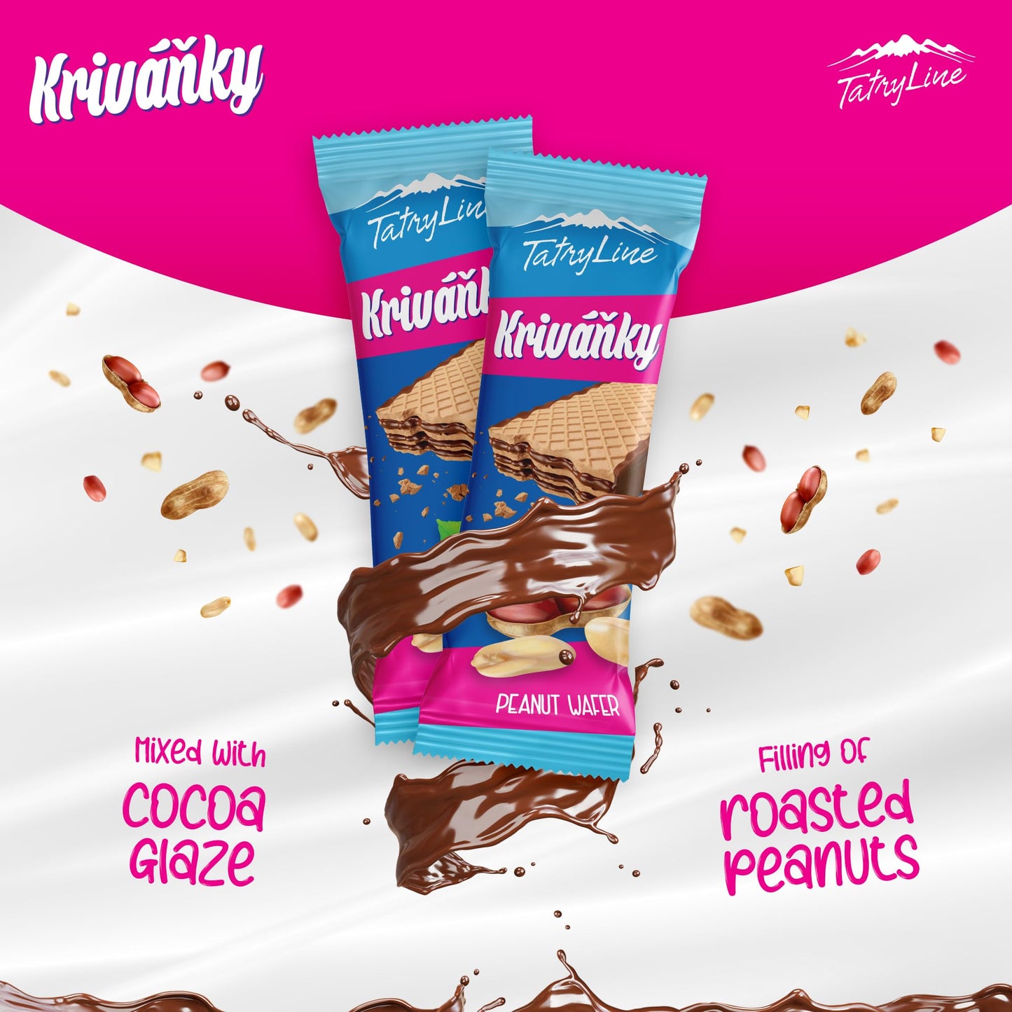 KRIVANKY - Czech & Slovak Peanut Butter Wafer Cookies, Slovak & Czech Candy, European Snacks, 36-pack