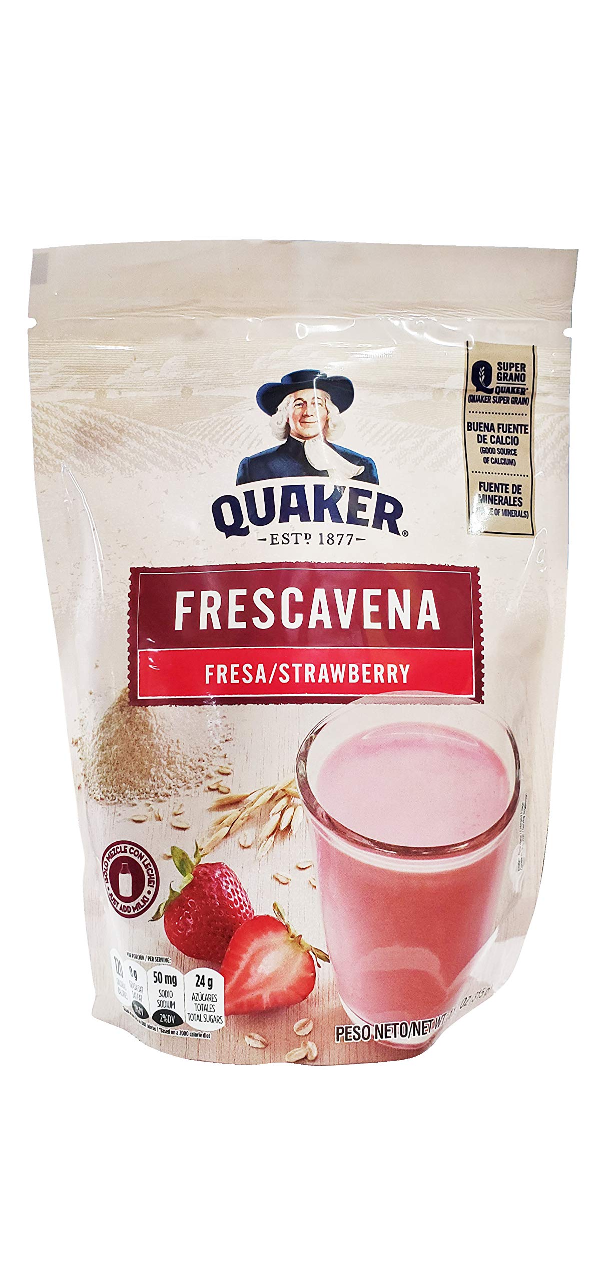 Quaker Frescavena Fresa (Strawberry) Oat Beverage Mix (3 Pack, Total of 33.3oz)