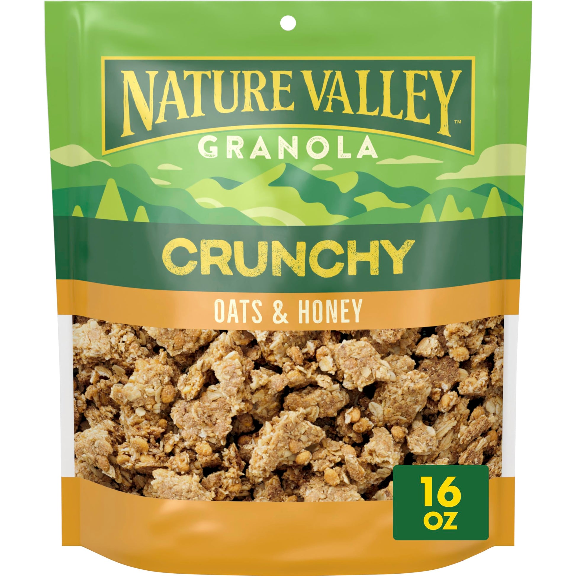 Nature Valley Crunchy Granola, Oats And Honey, Resealable Bag, 16 Oz