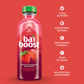 Bai Boost Antioxidant Infused Beverage, Watamu Strawberry Watermelon, 18 fl oz