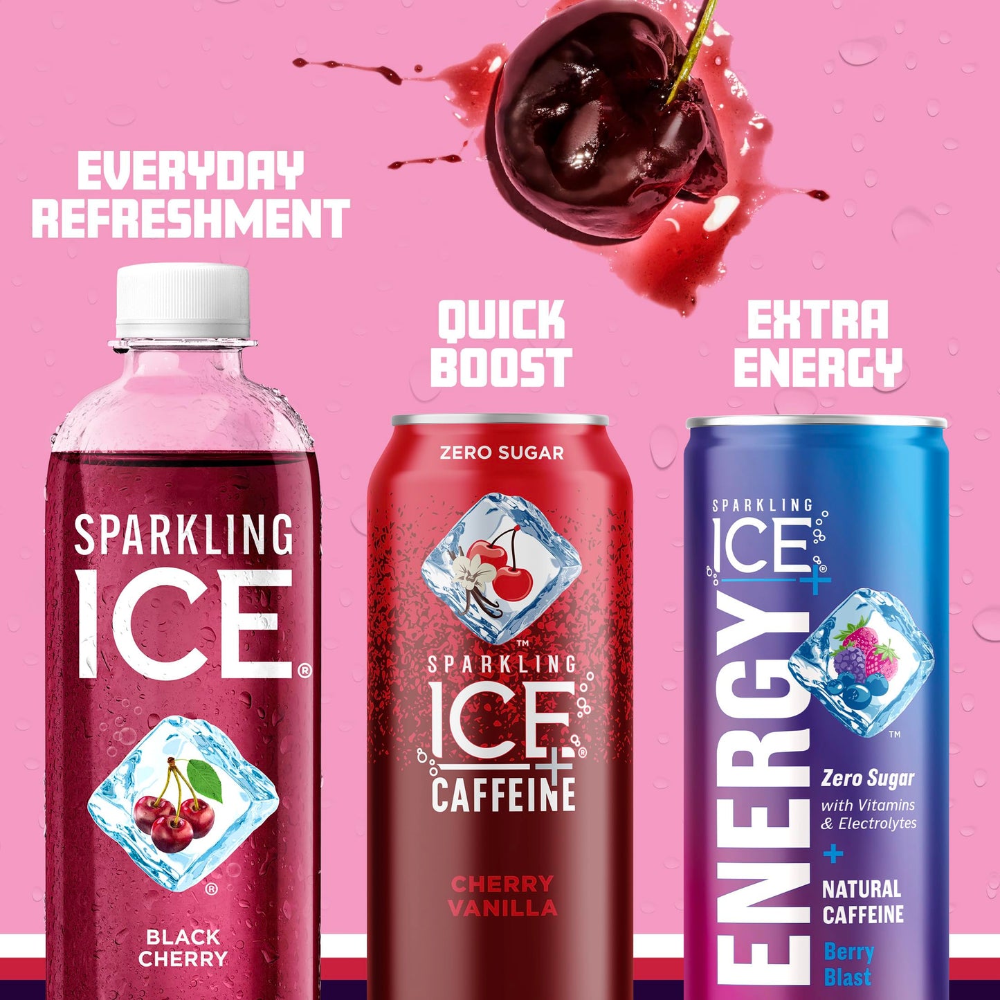 Sparkling Ice Black Cherry Sparkling Water, 17 Fl Oz, Pack of 12, Model FG00105