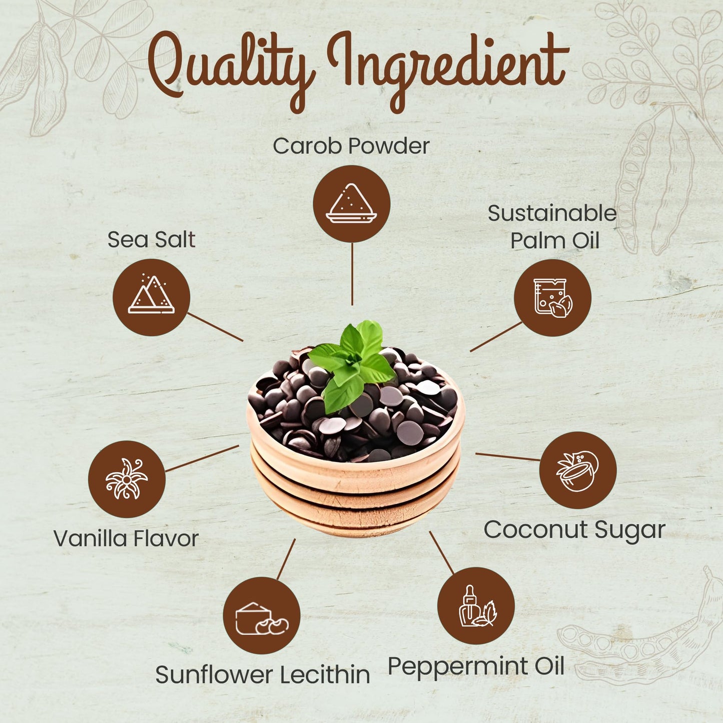 Missy Js Organic Mint Carob Chips 8 Oz 6 Pack | Made With Coconut Sugar Vegan, Gluten And Caffeine Free Healthy Substitute For Chocolate, Perfect For Snacks And  , Personalized Gift