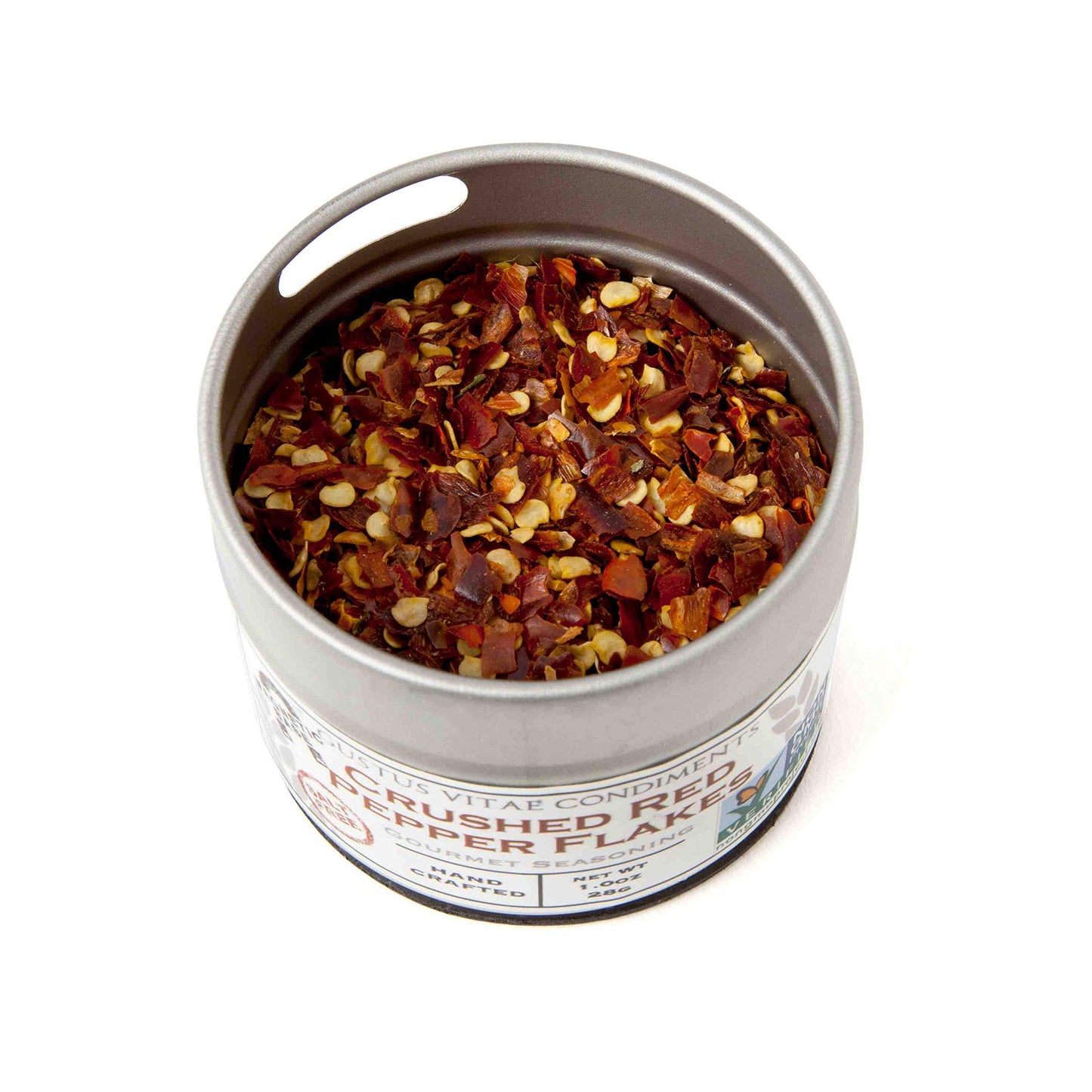 Crushed Red Pepper Flakes - Non Gmo - Magnetic Tin - Small Batch - Gourmet Spice - Artisanal Seasoning - 1 Oz