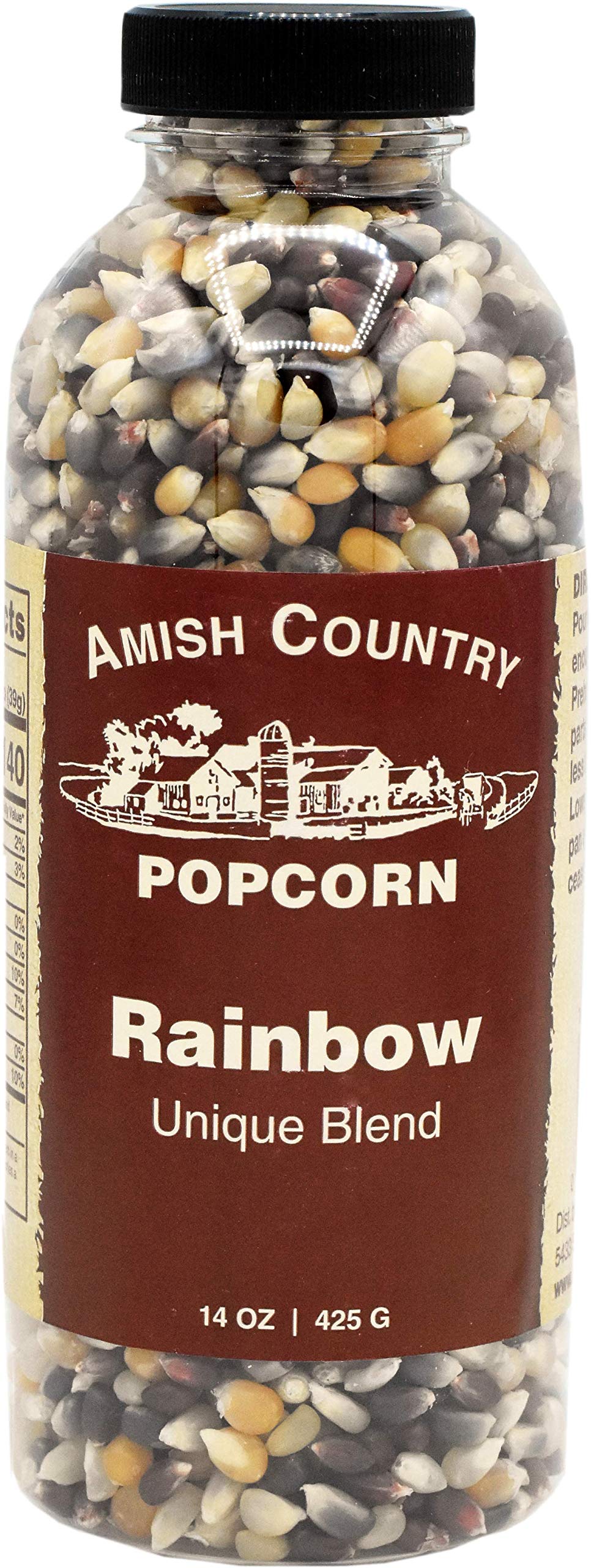 Amish Country Popcorn | 14 Oz Bottle | Rainbow Popcorn Kernels | Old Fashioned, Non-Gmo And Gluten Free (14 Oz Bottle)