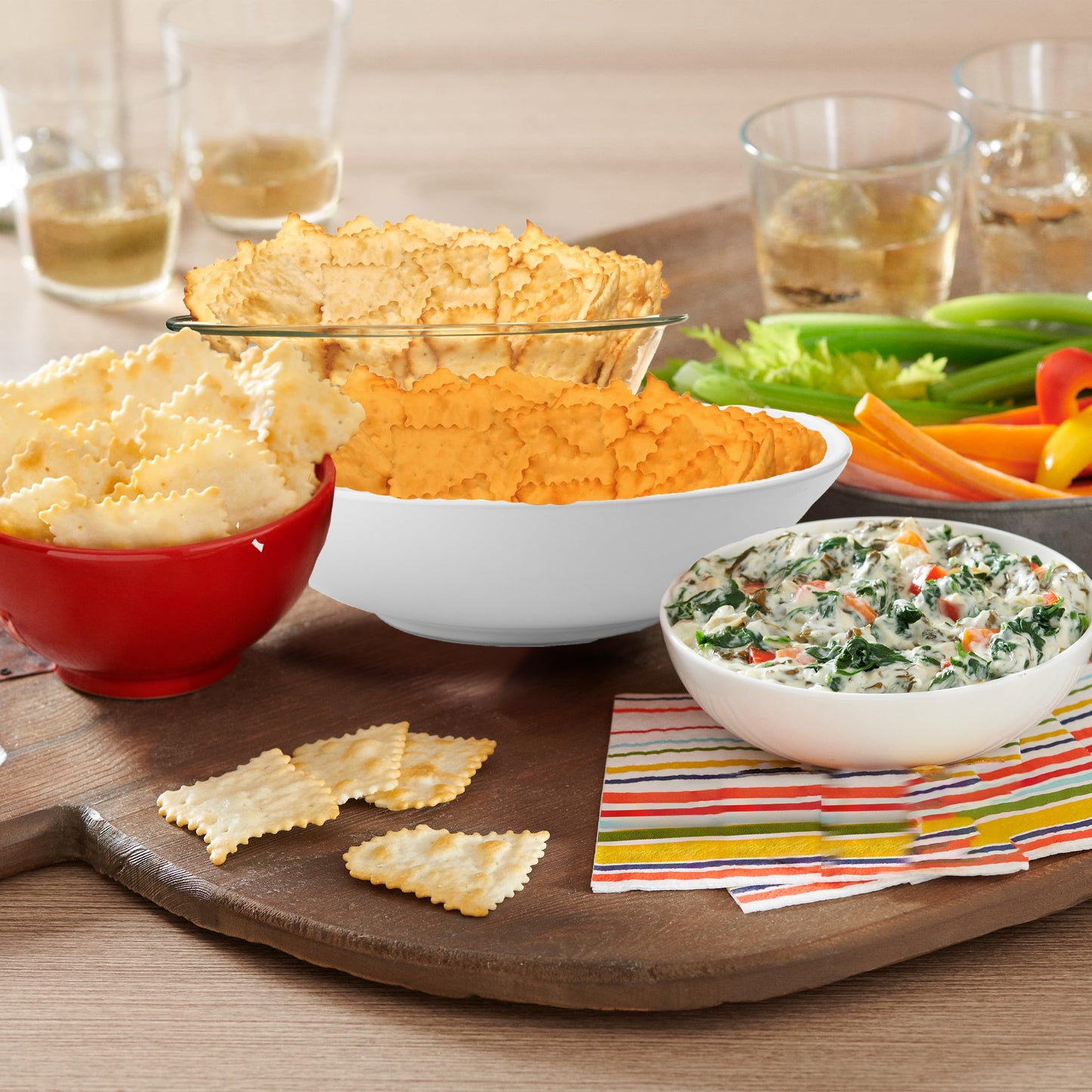 RITZ Toasted Chips Variety Pack, Cheddar, Sour Cream and Onion, and Original Crackers, Holiday Party Snacks, Bulk Snacks, Christ