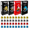 Prince Caffe Espresso Pods Variety Pack Compatible with Nespresso Original Line Machines - Espresso  Ristretto  Millennium & enhanced - Intensity 7 8 9 10  40 Count (4 x 10 Capsules)