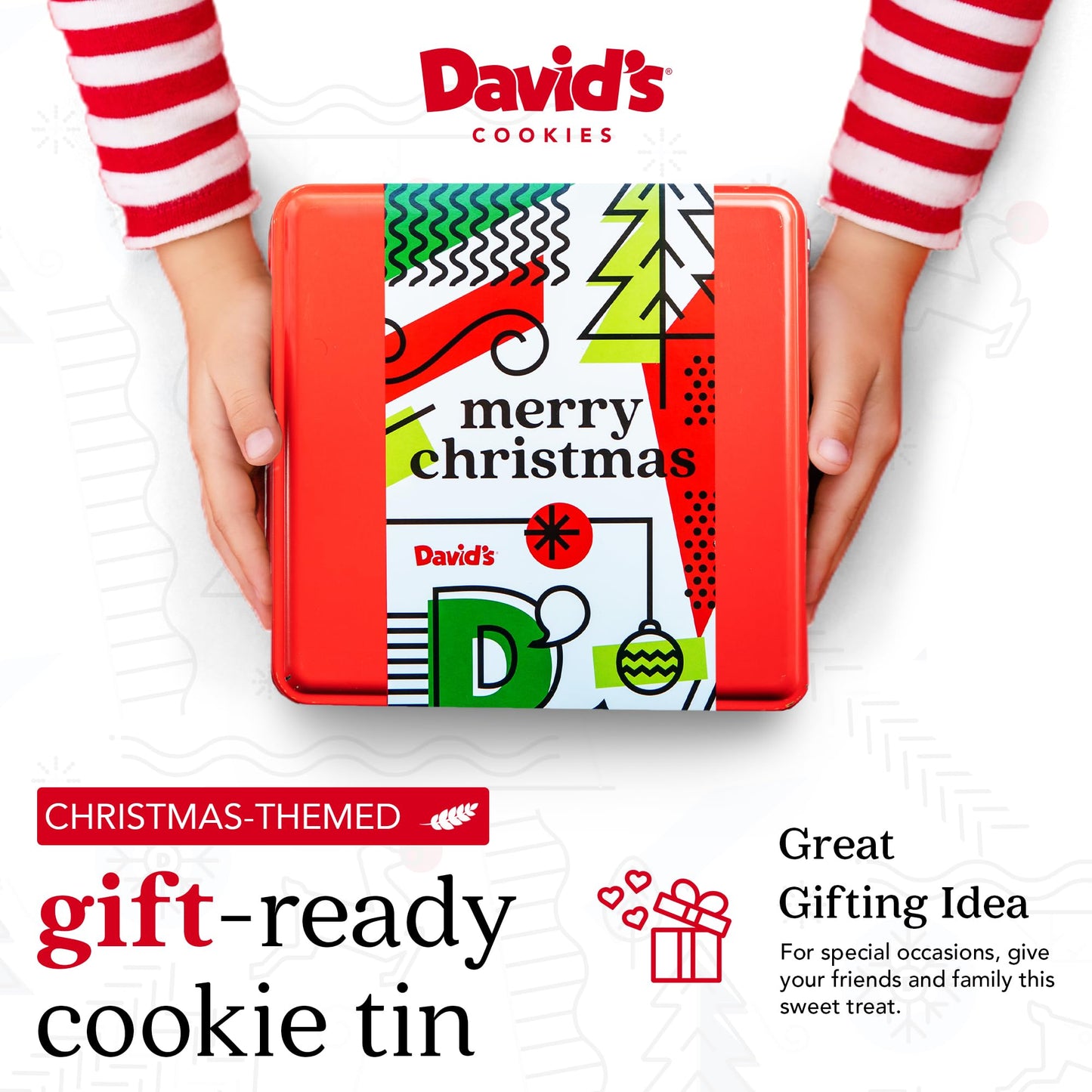 Davids Cookies Butter Pecan Meltaways Flavored Cookies With Crunchy Pecans In A Merry Christmas Themed Tin Gift Box - Deliciousl