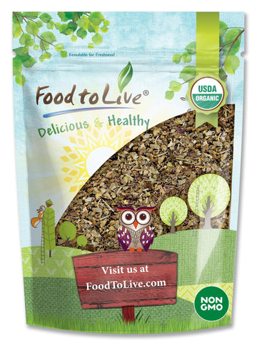 Food to Live - Organic Basil Leaves, 8 Ounces - Dried & Cut. Great for Pizzas, Pesto, Soups, Sauces, Salads and Herbal Tea. Non-