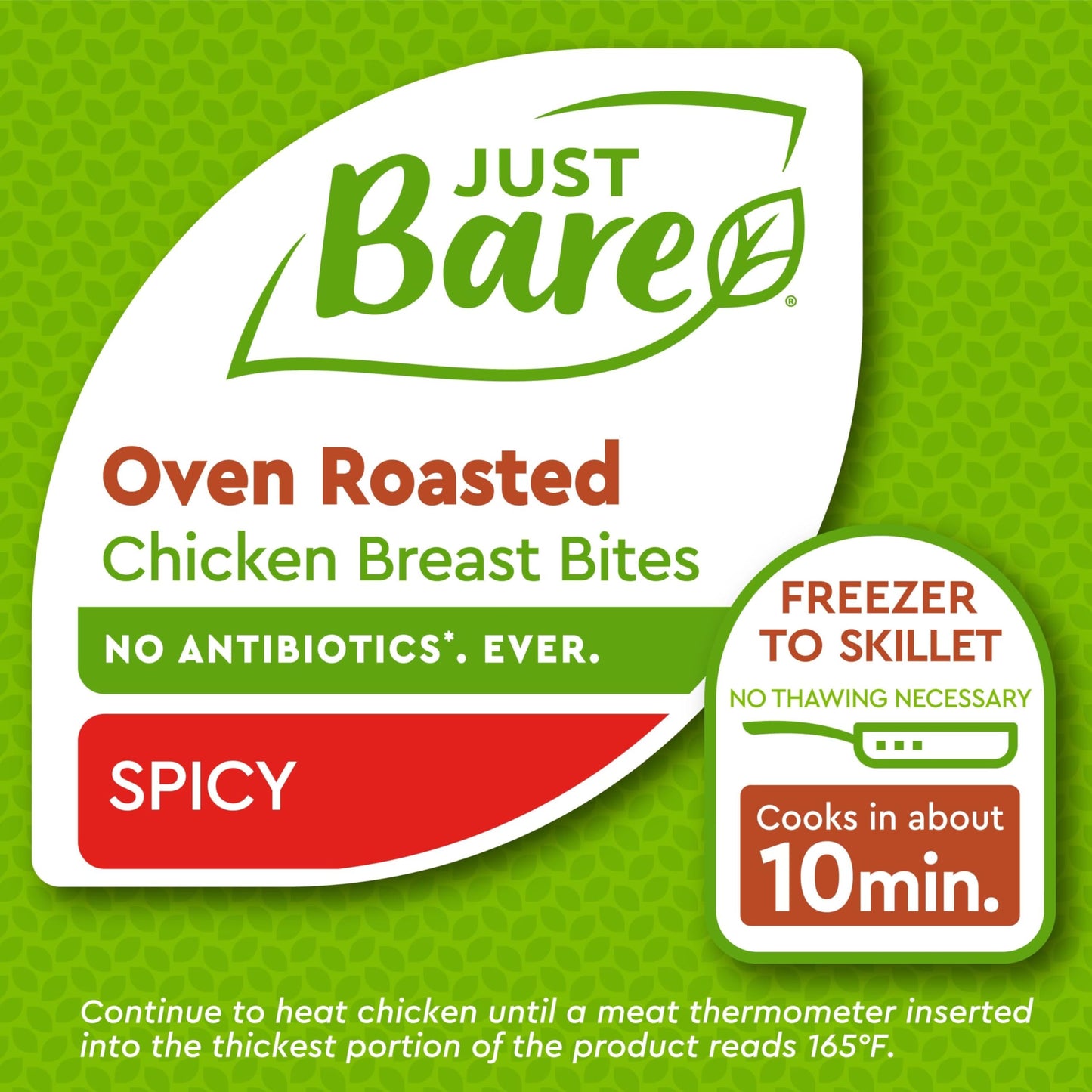 Just Bare Oven Roasted Spicy Chicken Breast Bites | Fully Cooked | 20 G Protein | Frozen | 1.20 LB