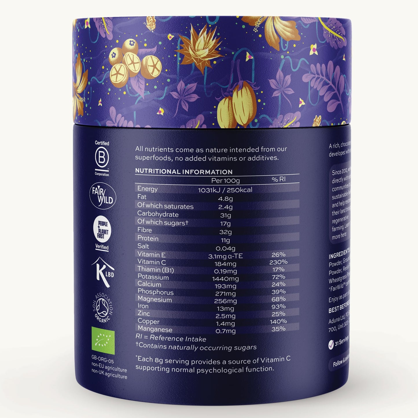 Aduna Organic Mind Superfood Blend | 100% Natural Stir-in Blend With 10+ Superfoods for Focus, Calm & Mental Clarity | Vegan Pow