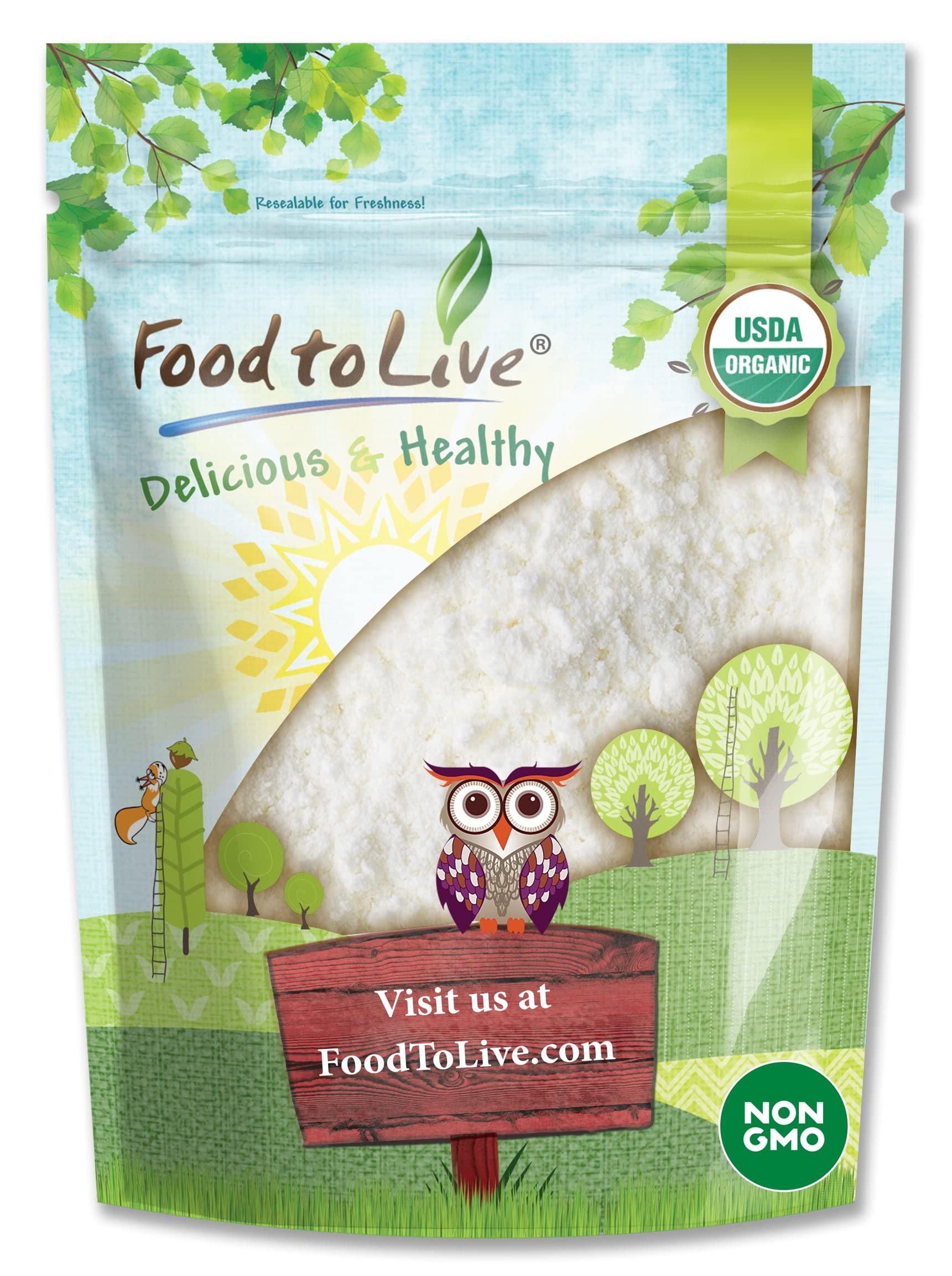 Food to Live Organic Coconut Milk Powder, 8 Ounces - Non-GMO, Dehydrated Fresh Coconut Milk, Pure, Unsweetened, Vegan, Bulk. Dai