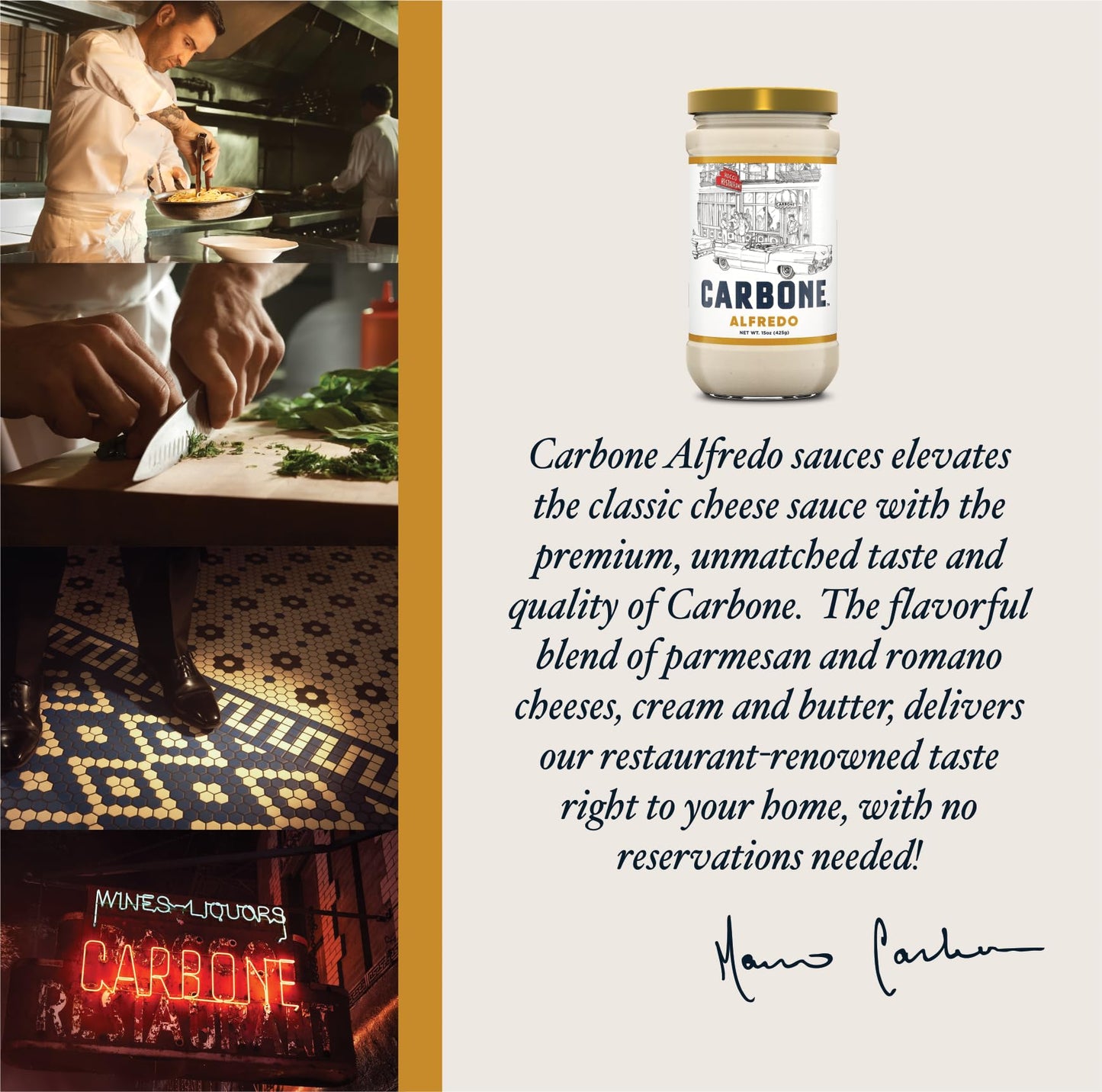 Carbone Classic Alfredo Pasta Sauce | Premium Quality Ingredients | Creamy Blend Of Parmesan And Romano Cheese | Low Carb, Glute