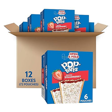 Pop-Tarts Toaster Pastries, Frosted Strawberry, 22Oz (72 Count)