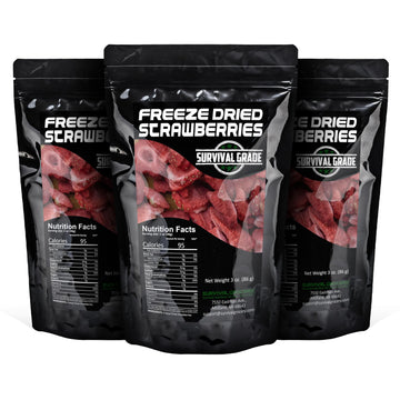Survival Grocery - Freeze-Dried Strawberries (3 Bags/9 oz.)