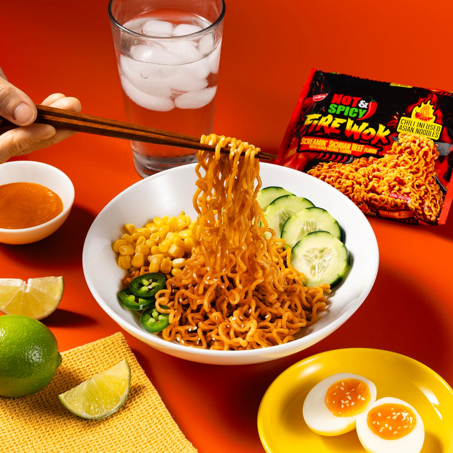 Nissin Fire Wok, Screamin Beef Flavor, Hot & Spicy Chile Infused Asian Noodles, Pack of 12