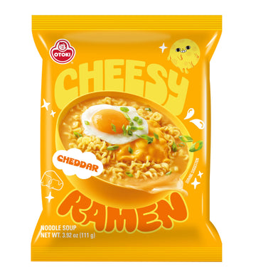 Cheesy Ramen - Cheddar Soup Ramen | Mild Kick, Creamy & Savory Korean Noodles | 3.92 oz (Pack of 4)