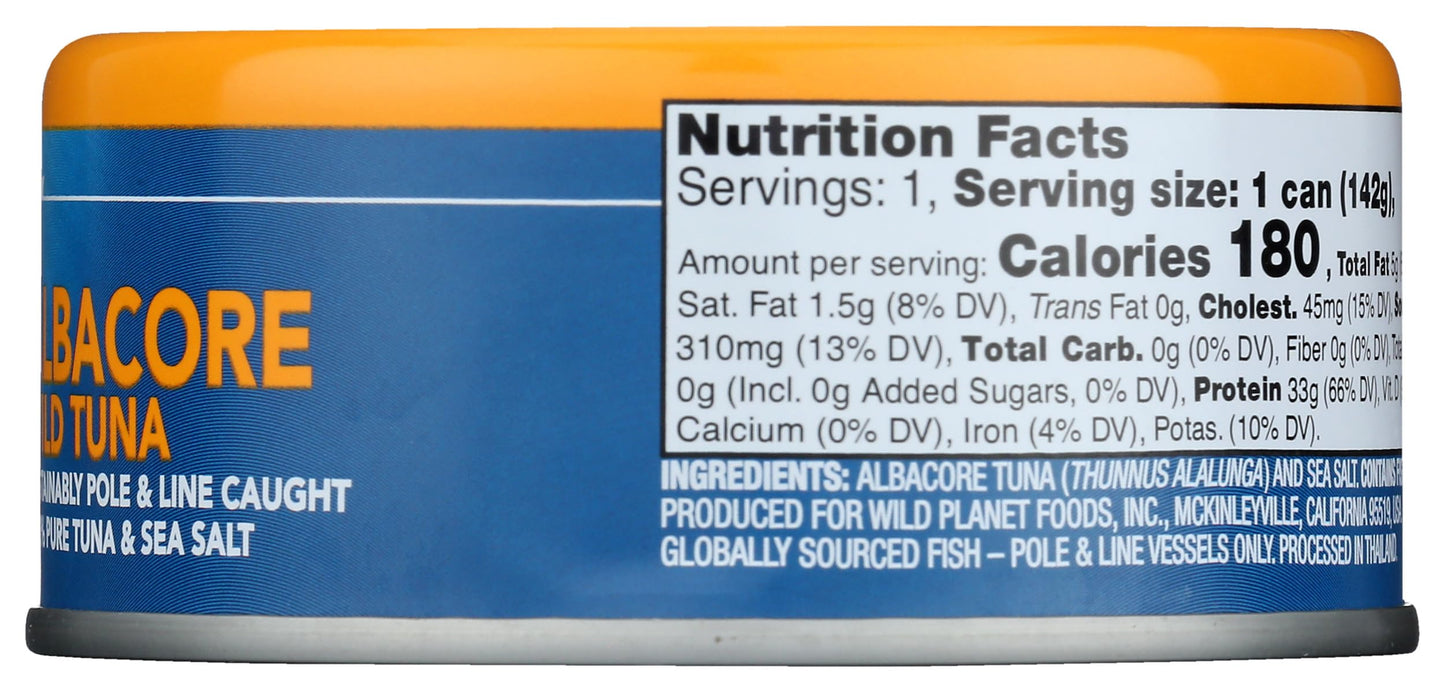 Wild Planet Sustainably Caught Wild Albacore Tuna, Cans, 5 Oz