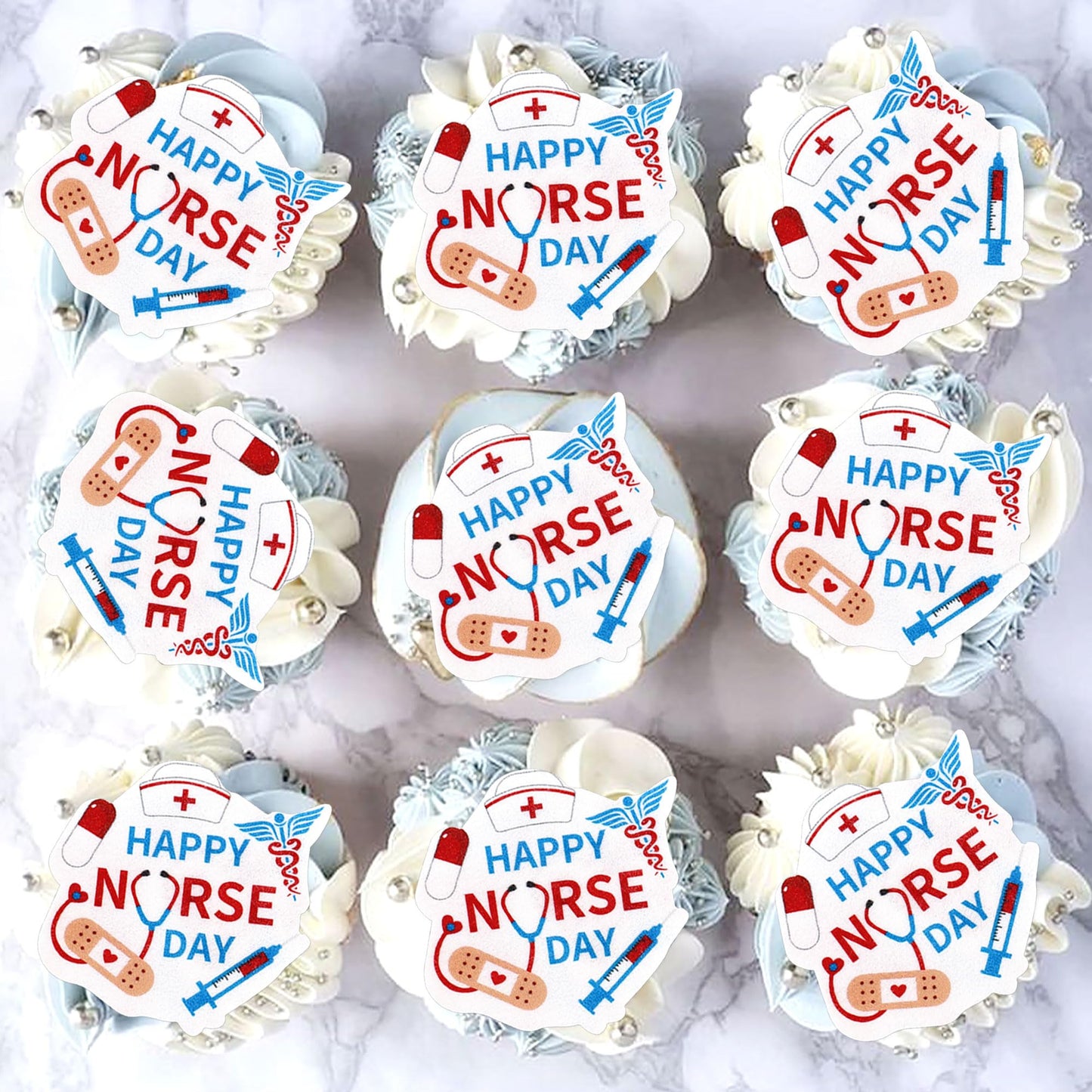 Ercadio 40 Pack Edible Nurse Cupcake Toppers Nursing And Doctor Cake Toppers Nurse Graduation Cupcake Toppers Nurse Day Cake Top