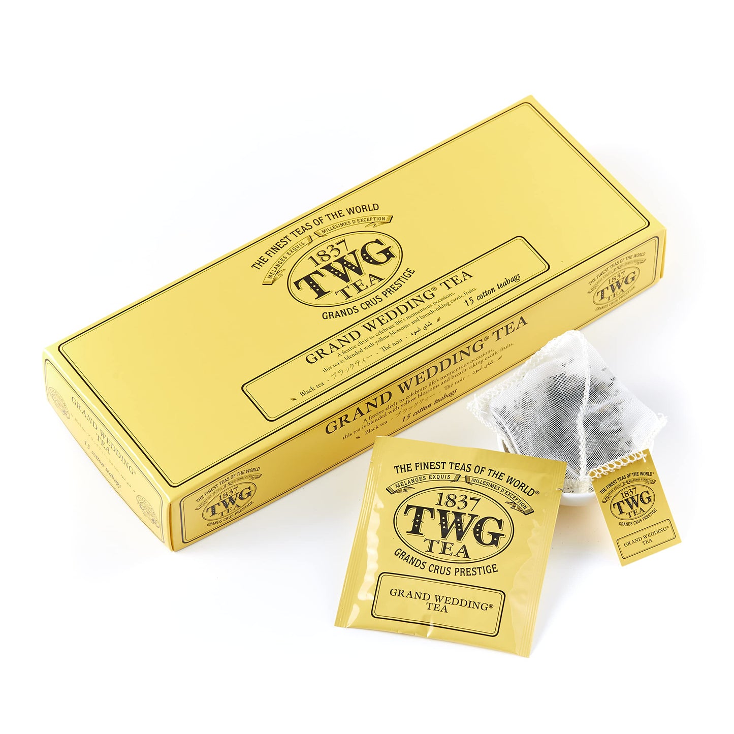 Twg Tea | Grand Wedding Tea | Black Tea | Sunflowers And Exotic Fruits | 15 Hand Sewn Cotton Tea Bags | Gift Set
