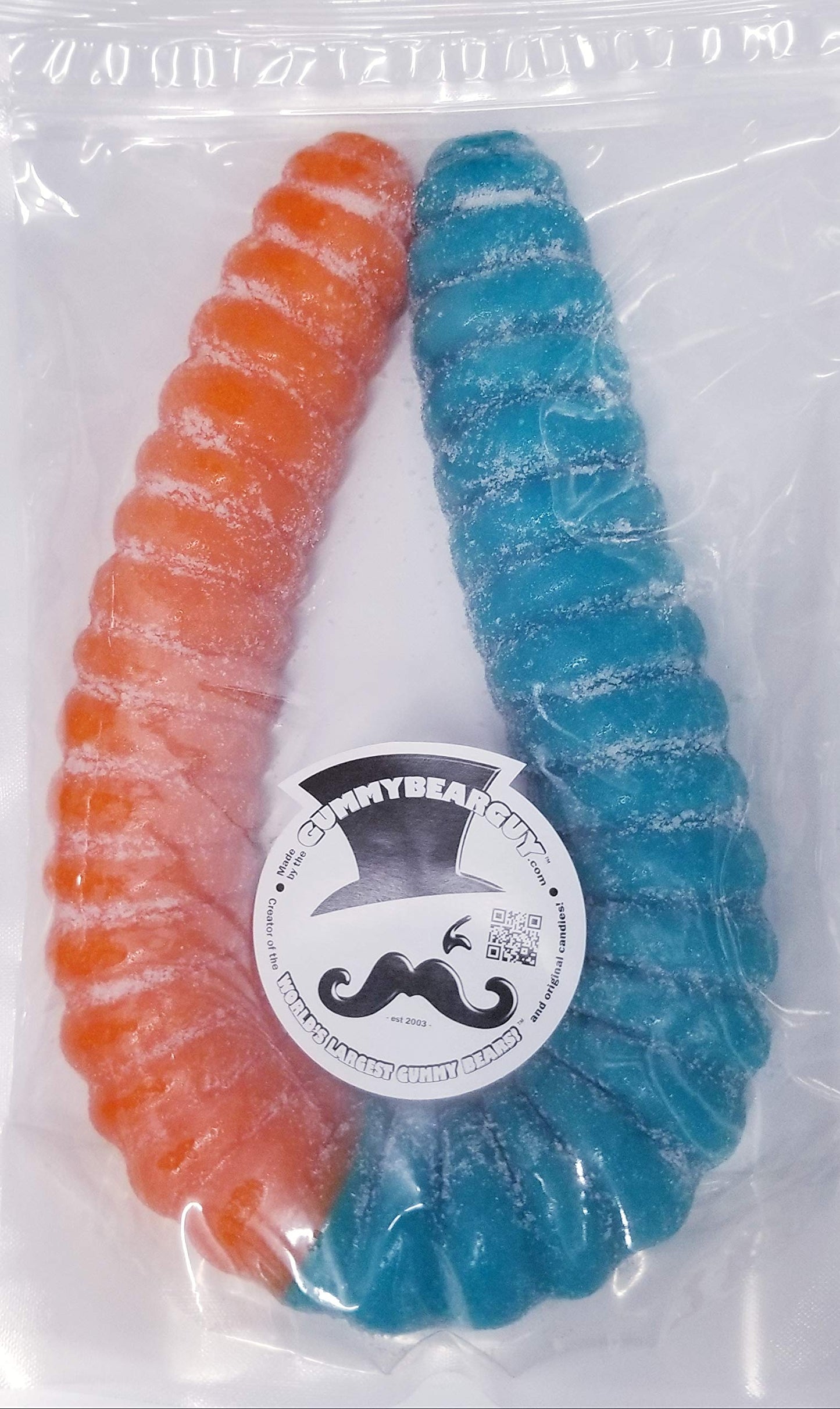 The Gummy Bear Guy SOUR Worlds Largest Gummy Worm, 3 lb, Blue Raspberry/Orange