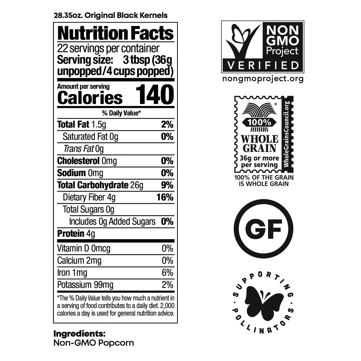 Black Jewell Unpopped Popcorn Kernels, Original Black, 28.35oz, Pack of 1