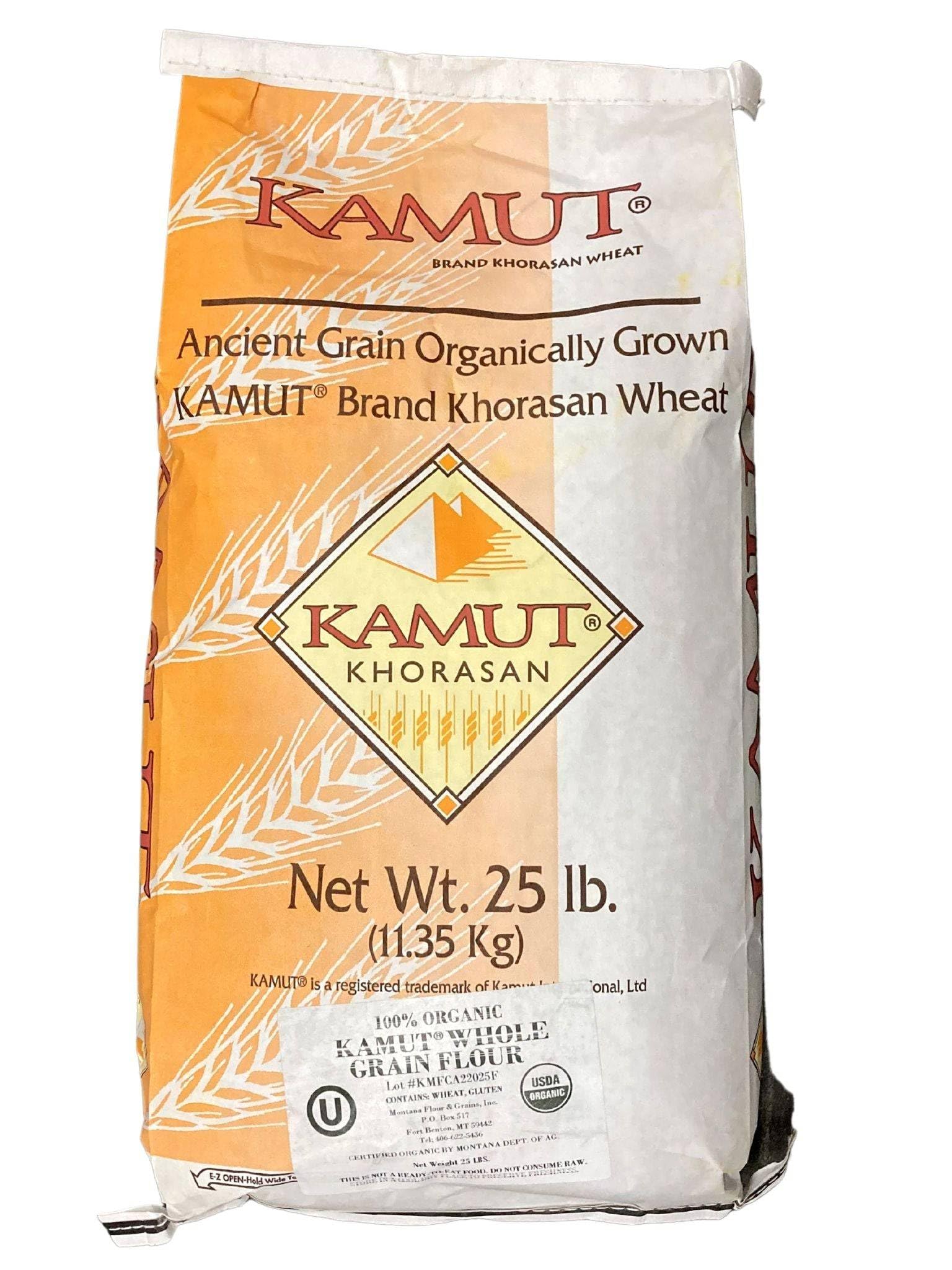 Kamut Flour, Organic, Khorasan Whole Grain Flour, Bulk, 25 lb