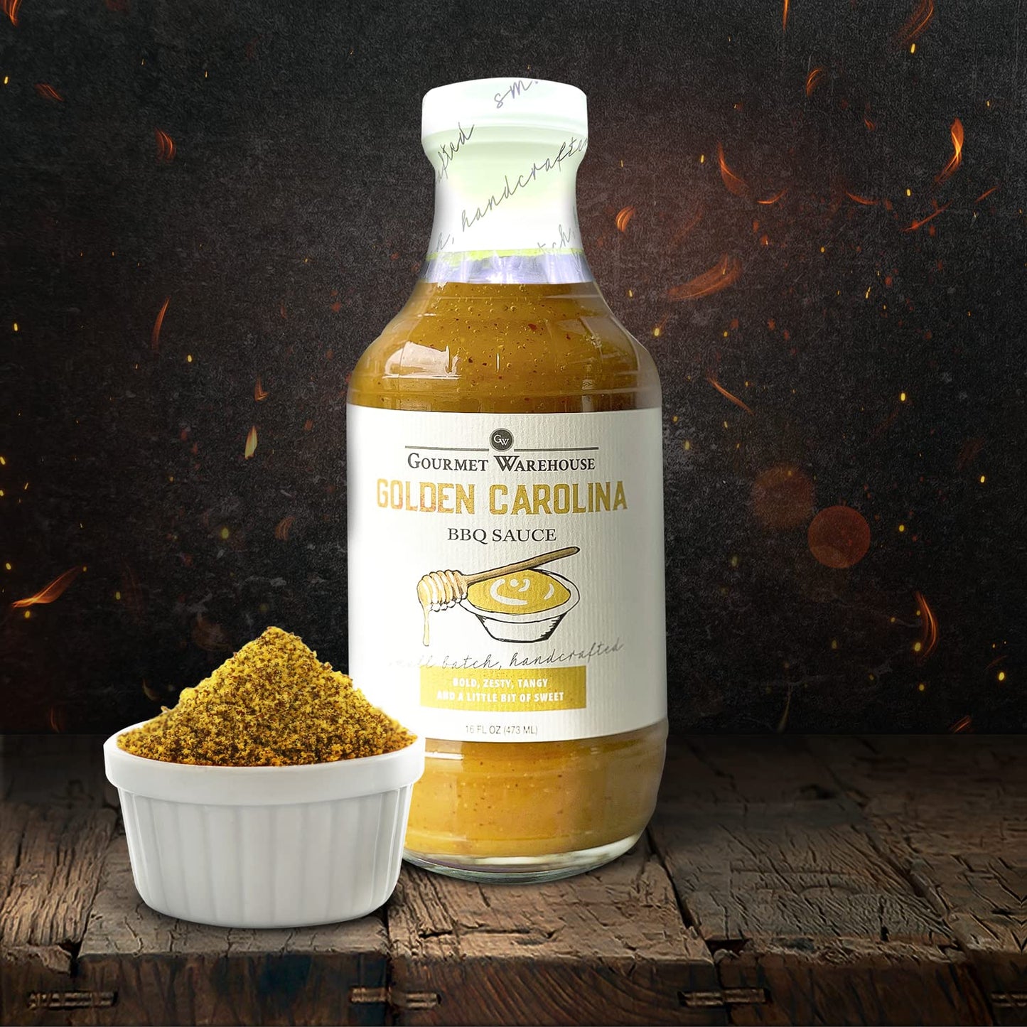 Gourmet Warehouse Sweet Heat And Golden Carolina Bbq Sauce, Premium Barbecue Sauces Handcrafted In Small Batches Gluten-Free, Hf