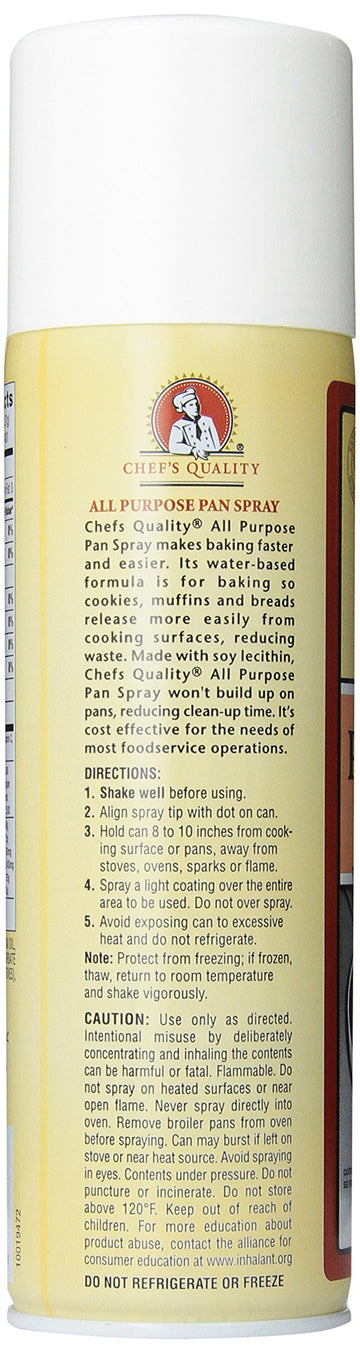 Chef'S Quality All Purpose Oil Pan Spray, 17 Ounce, 6 Count