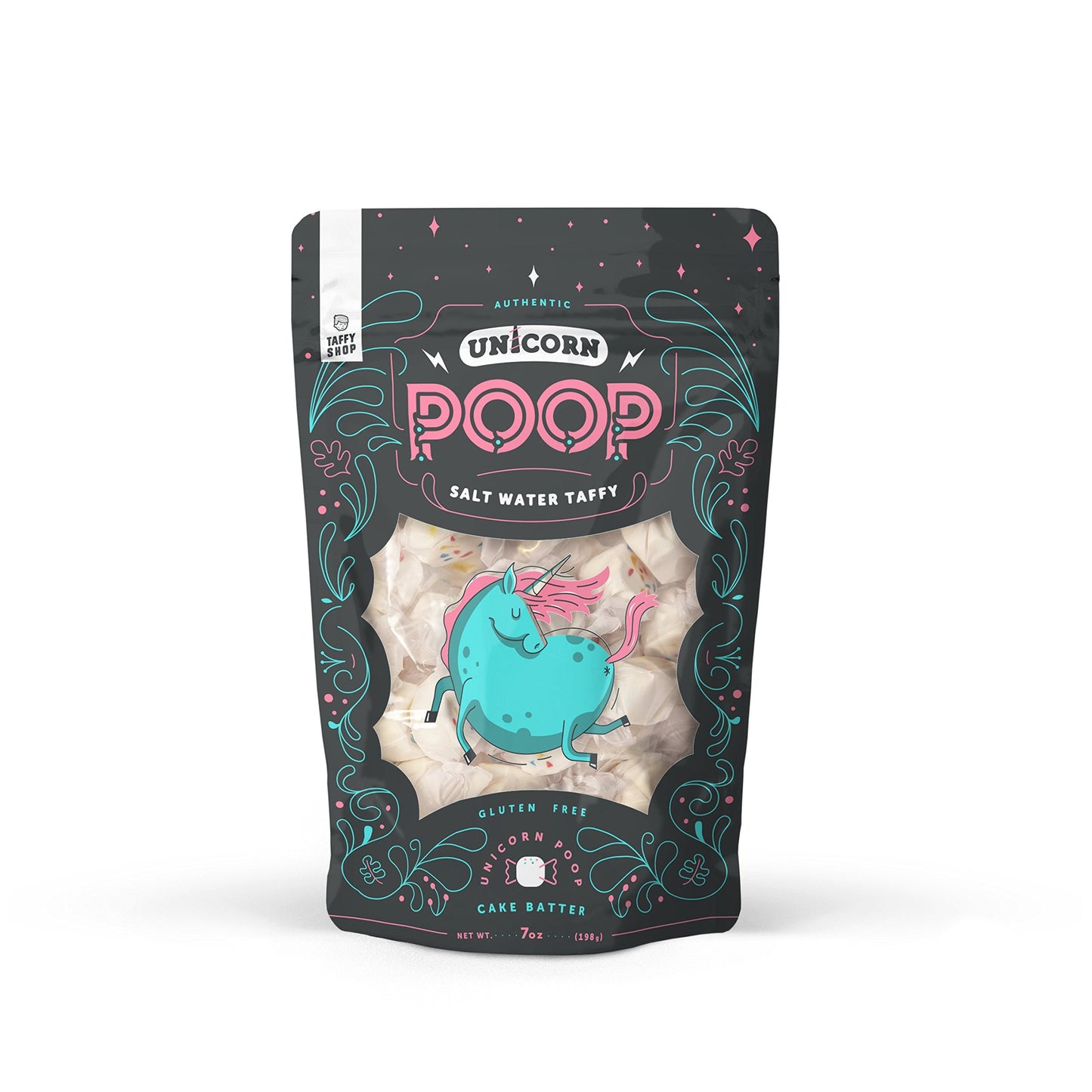 Taffy Shop Unicorn Poop Candy, 7Oz Salt Water Taffy, Big Bag Of Unicorn Birthday Gag Gift For Kids, Unicorn Themed Gift Party Candy Bags For Easter