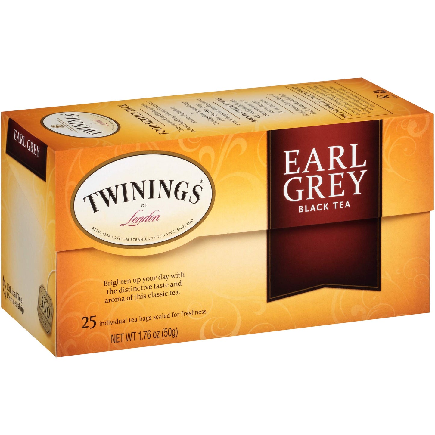 Twinings Earl Grey Individually Wrapped Tea Bags, 25 Count Pack Of 6, Caffeinated Black Tea With Citrus And Bergamot Flavour