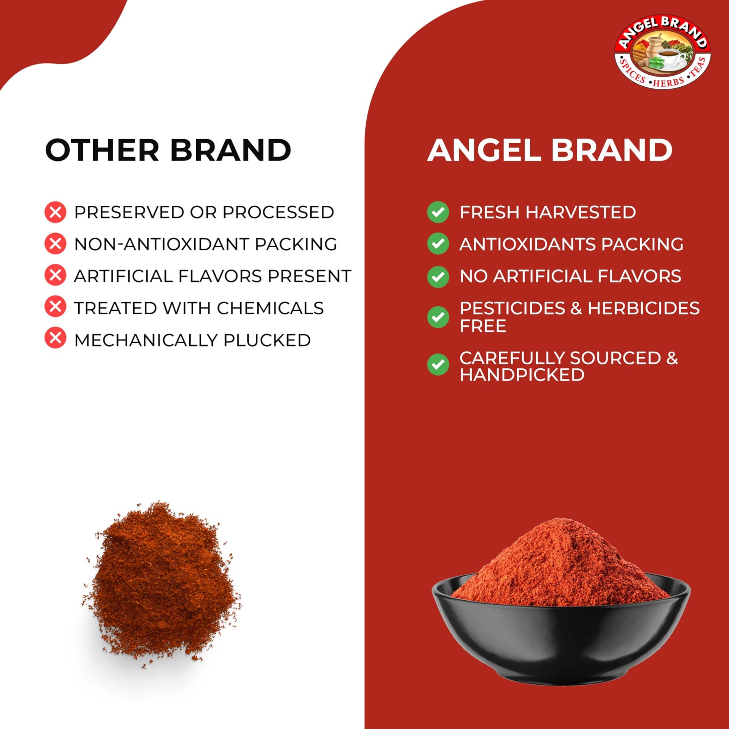 Angel Brand Paprika Powder 2 Oz Pouch - Sweet And Vibrant Spice For Cooking, Seasoning, And Garnishing - Perfect For Soups, Meat
