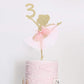 Ballet Cake Topper 1 To 5 Years Old - Ballerina, Birthday Party Decoration, Dancing Princess, Studio Photo Props (Ballerina 3)