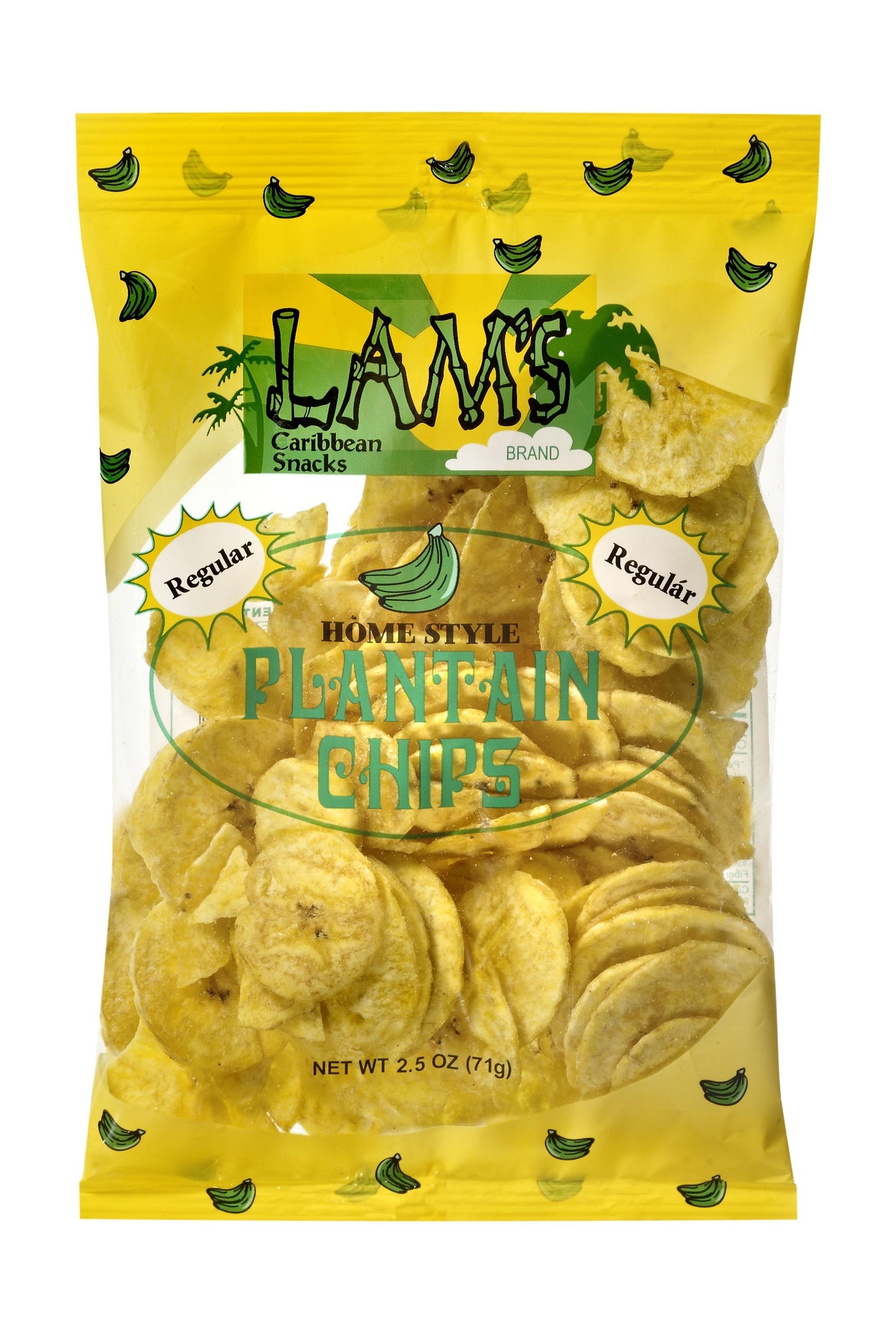 Lams Regular Salted Plantain Chips (Case Of 24-2.25 Oz Bags)