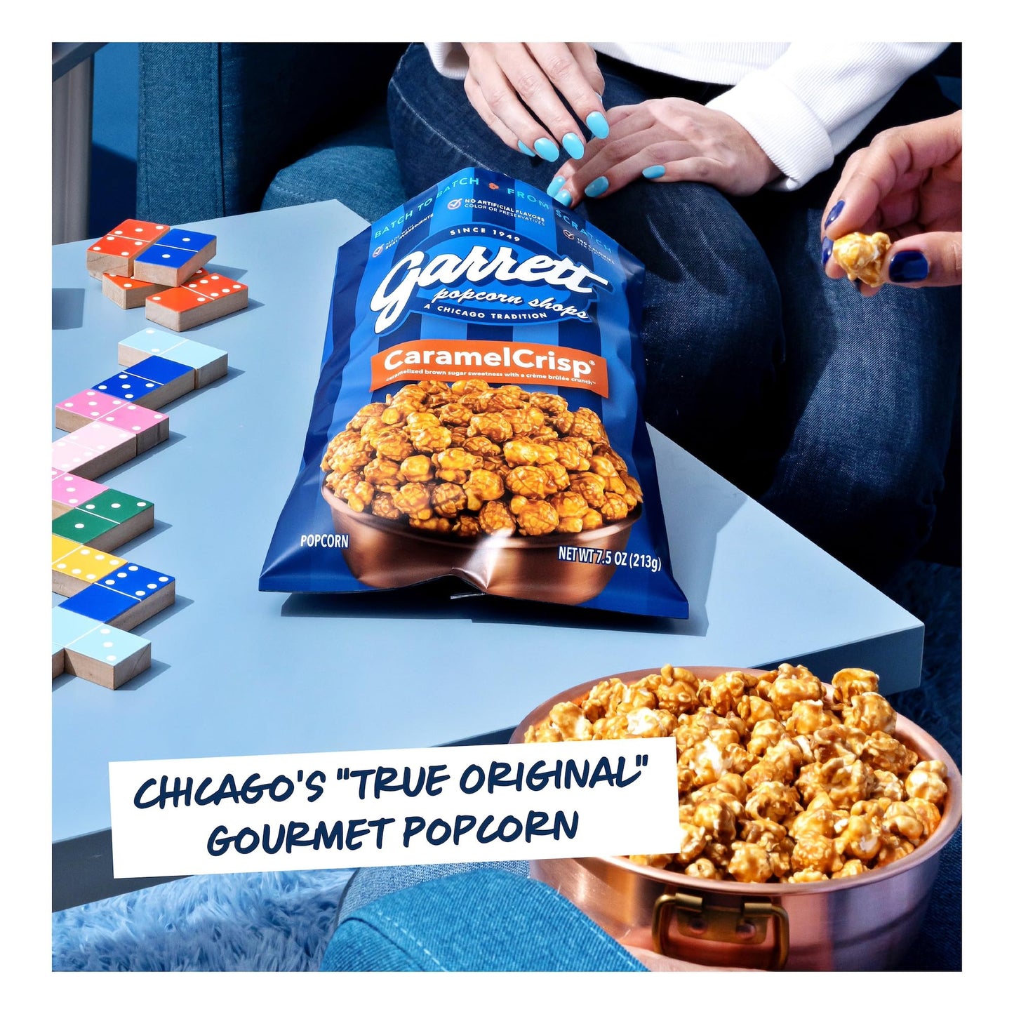 Garrett Popcorn CaramelCrisp, 7.5oz, 4 Bags, Caramel Gourmet Popcorn, Gluten Free, Sweet Snack, Popped Popcorn Bags