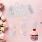 25Pcs Butterfly Cake Topper Glitter 3D Butterfly Cupcake Toppers With Happy Birthday Cake Topper For Wedding Anniversary Baby Sh