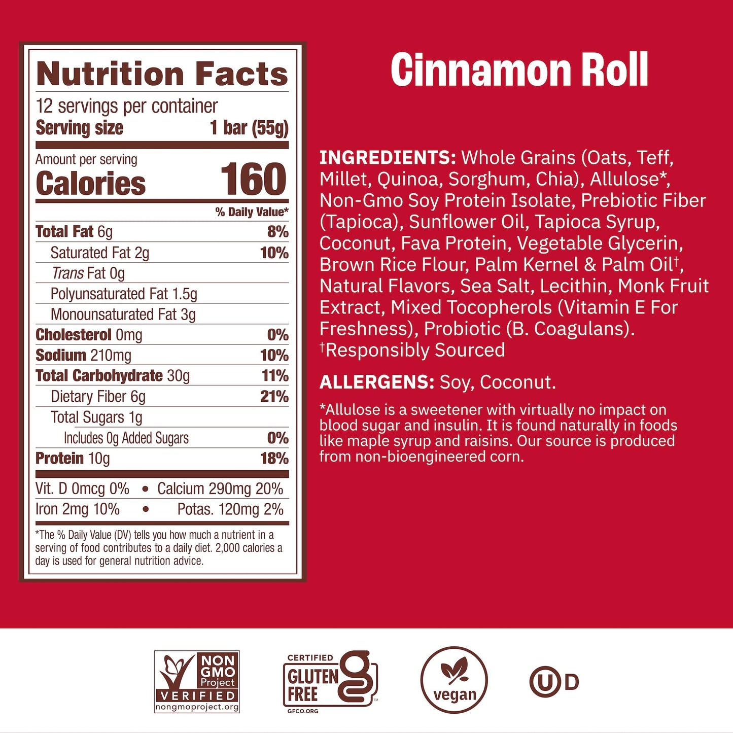 Munk Pack Probiotic Protein Breakfast Bars - 10g Plant Protein  1g Sugar  6g Fiber - For mature-themeds & Kids  Low Sugar Snack  Gluten-Free  Diabetic-Friendly  Non-GMO  Cinnamon Roll - 12 Pack