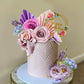 17 Pcs Flower Cake Toppers Butterfly Cake Decorations Happy Birthday Cake Toppers With Artificial Purple And Pink Rose Eucalyptu