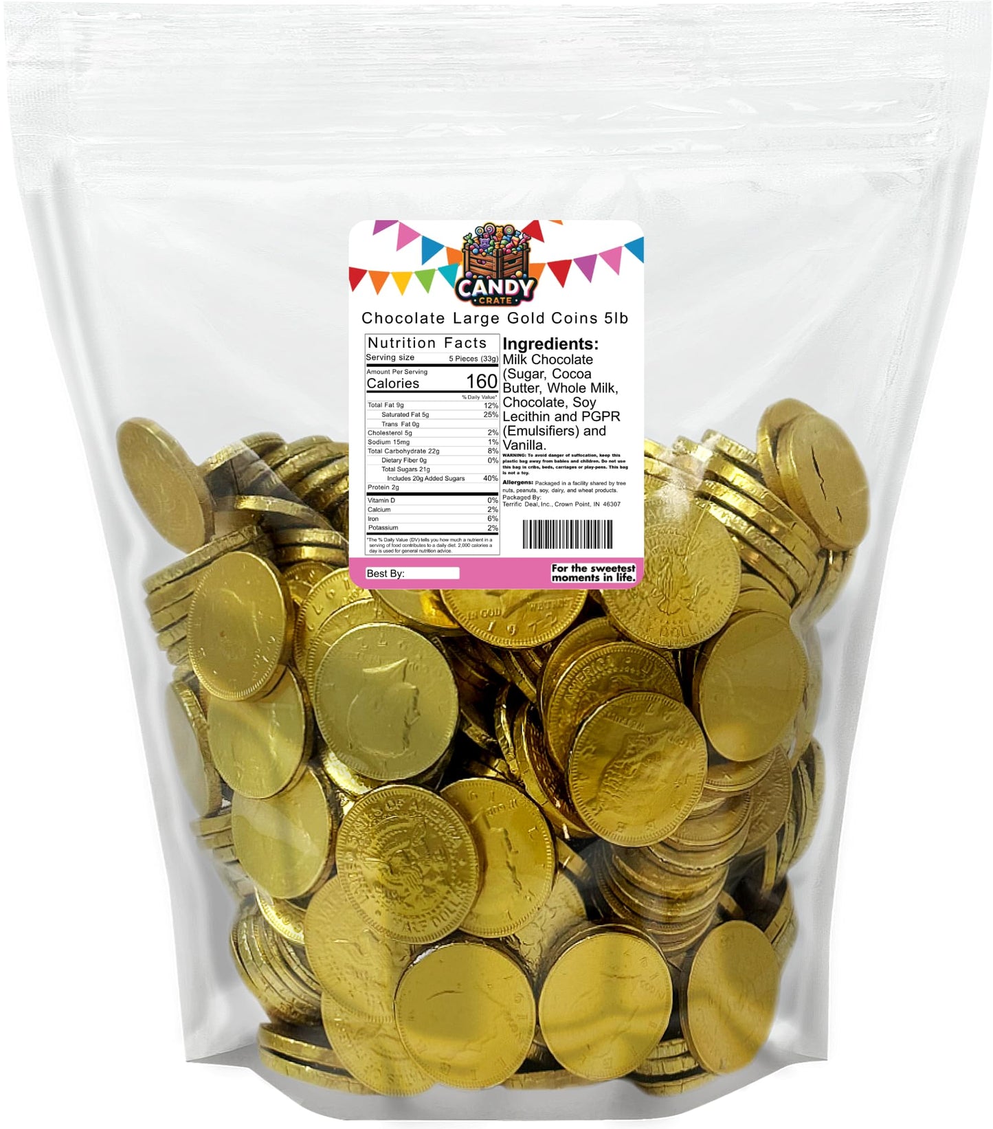 Chocolate Large Gold Coins 5Lb Bag
