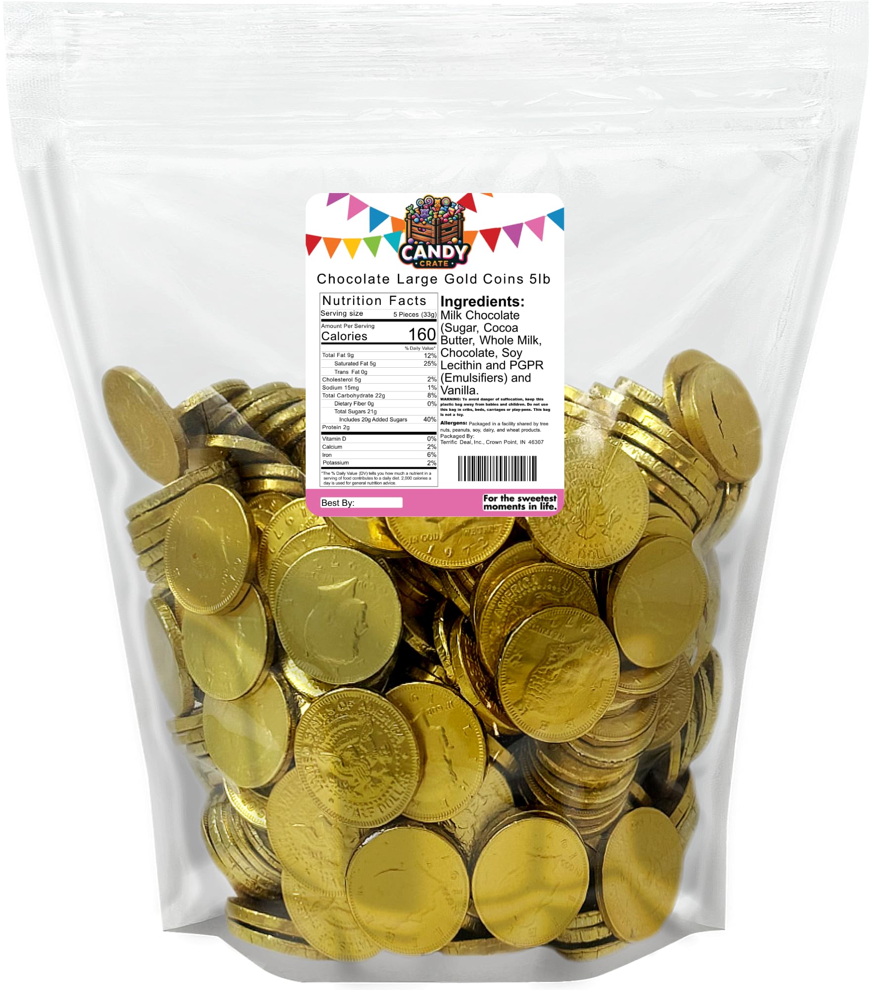 Chocolate Large Gold Coins 5Lb Bag