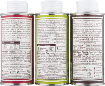 La Tourangelle, Favorites Trio Of Oils - Roasted Walnut Oil, Avocado Oil, Toasted Sesame Oil, Gift Set, 8.45 Fl Oz (Set Of 3)