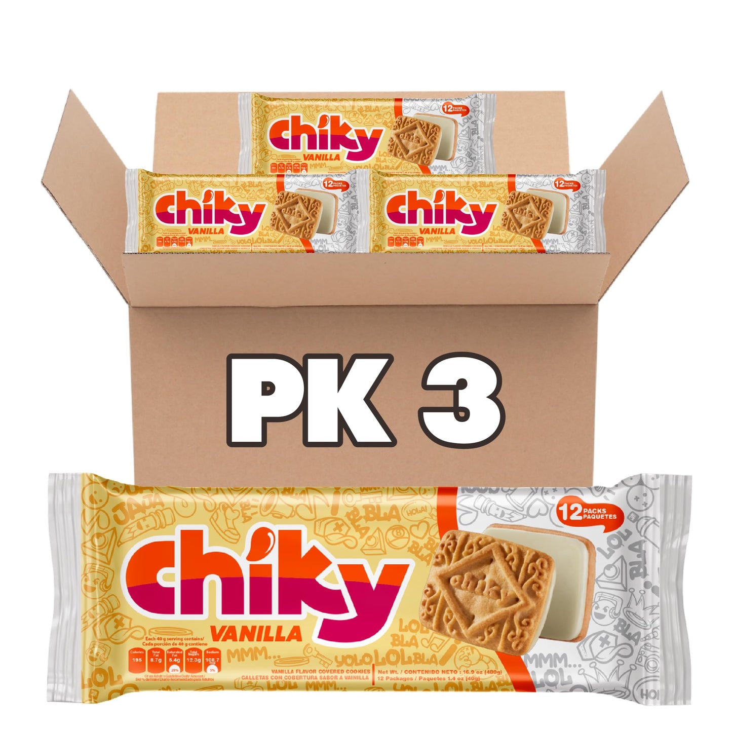 Chiky Vanilla Fudge Cookies, Crunchy & Sweet, Smooth Cream Center, Crispy Texture That Melts In Every Bite, 16.9 Ounces, 1 Box c