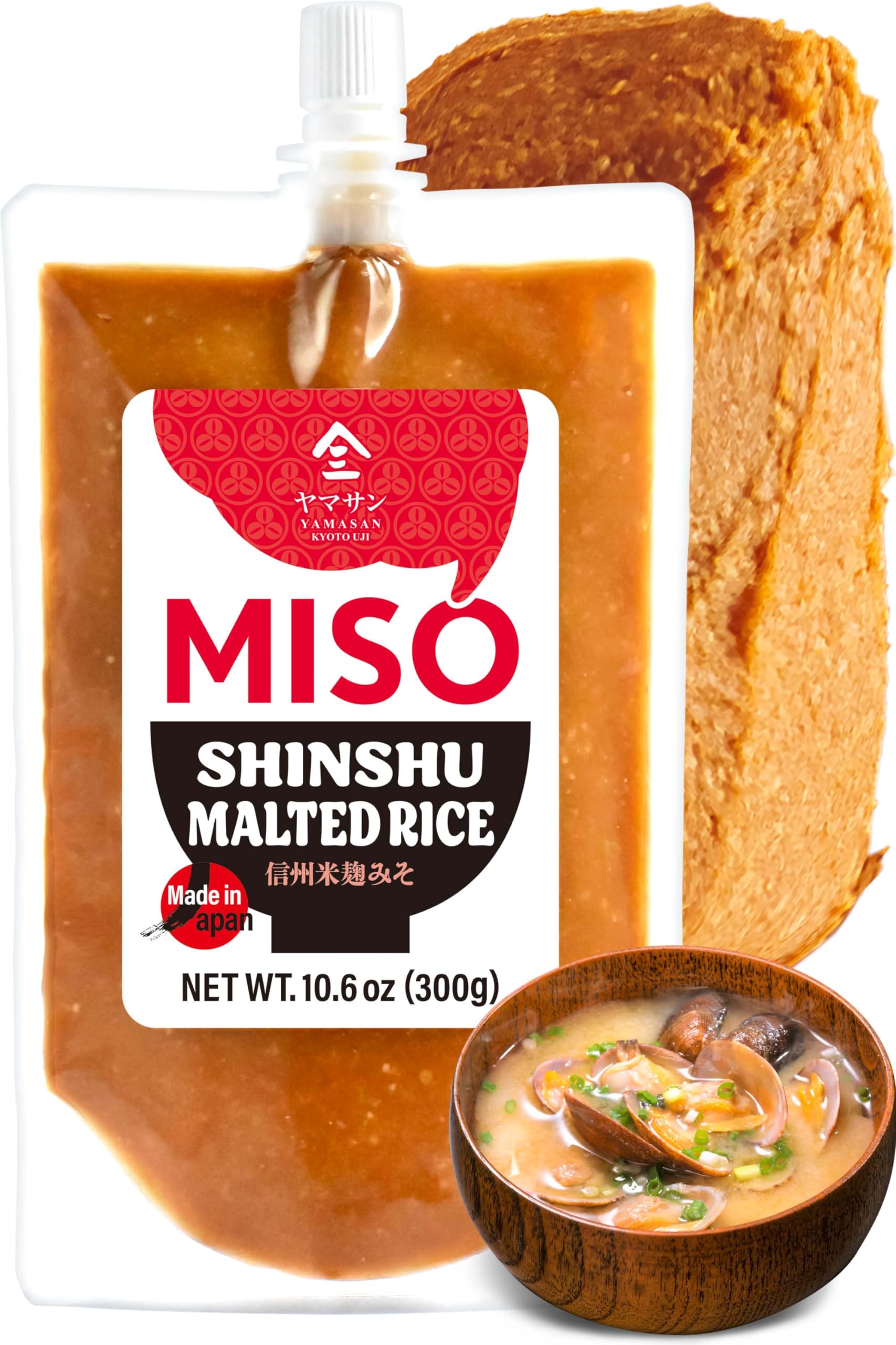 Miso Paste Malted Rice, Naturally Fermented In Shinshu Nagano Japan, Non-Gmo, No Msg (300G)?Yamasan?