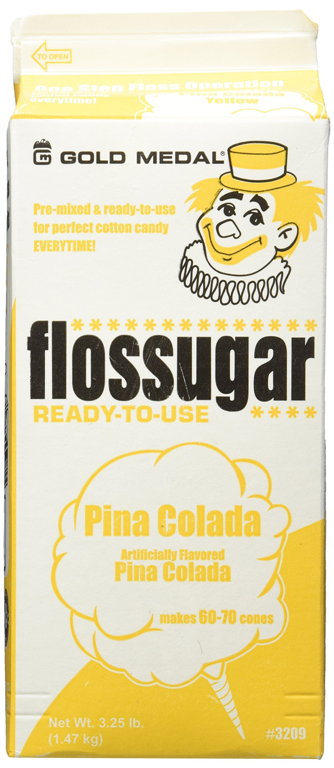 Flossugar Flavor: Pina Colada - Net Wt 3.25 Lbs