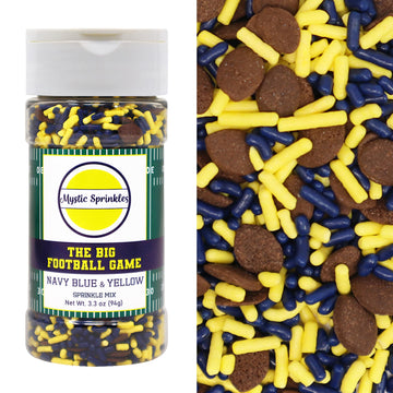 Mystic Sprinkles The Big Football Game Jimmy Mix 3oz Bottle (Navy Blue & Yellow Sprinkle Mix 3oz)