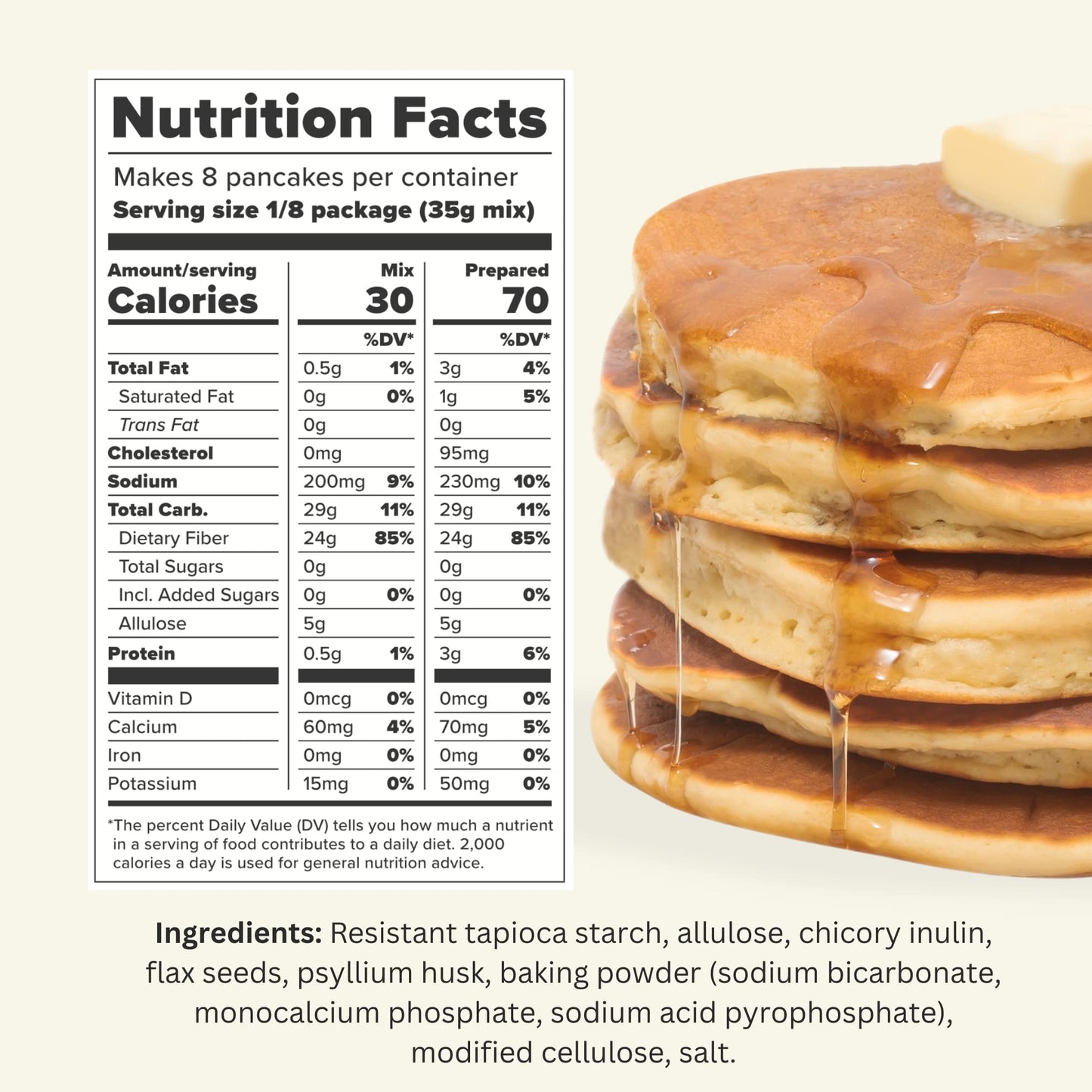 Keto Pancake & Waffle Mix - Keto And Gluten Free Pancake And Waffle Mix - 0G Net Carbs - Sweetened With Allulose - No Erythritol