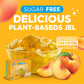 Simply Delish Plant Based Natural Peach Jel Dessert - 6 Pack - Zero Sugar, 0g Net Carbs, Gluten Free, Vegan, Diabetic & Allergen