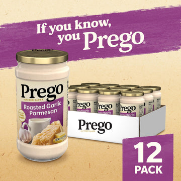 Prego Alfredo Sauce With Roasted Garlic And Parmesan Cheese, 14.5 Oz Jar (Case Of 12)