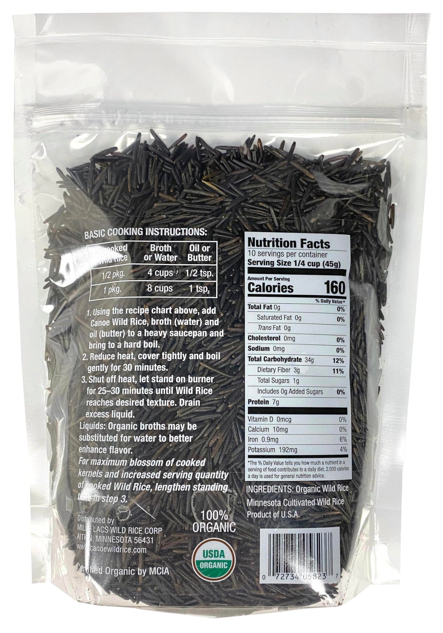 100% Organic Minnesota Paddy Wild Rice