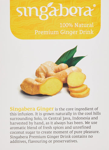 Singabera Ginger Drink - Lemon Ginger Flavor, 6.3 oz, Pack of 3